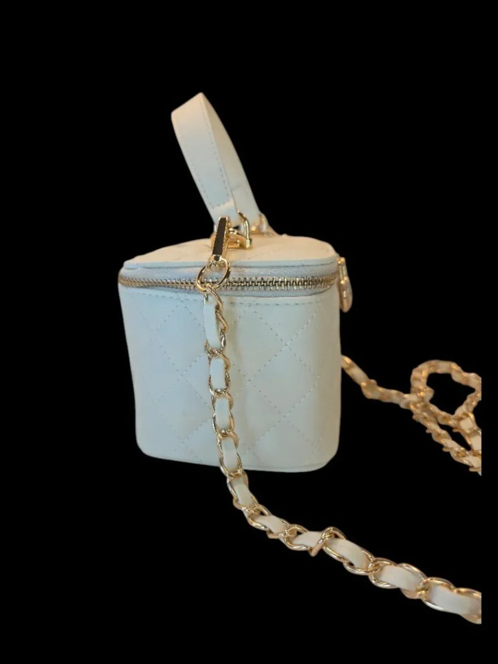 Ivory White Shoulder or Cosmetic Bag by Valentino Orlandi  NWT